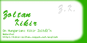 zoltan kikir business card